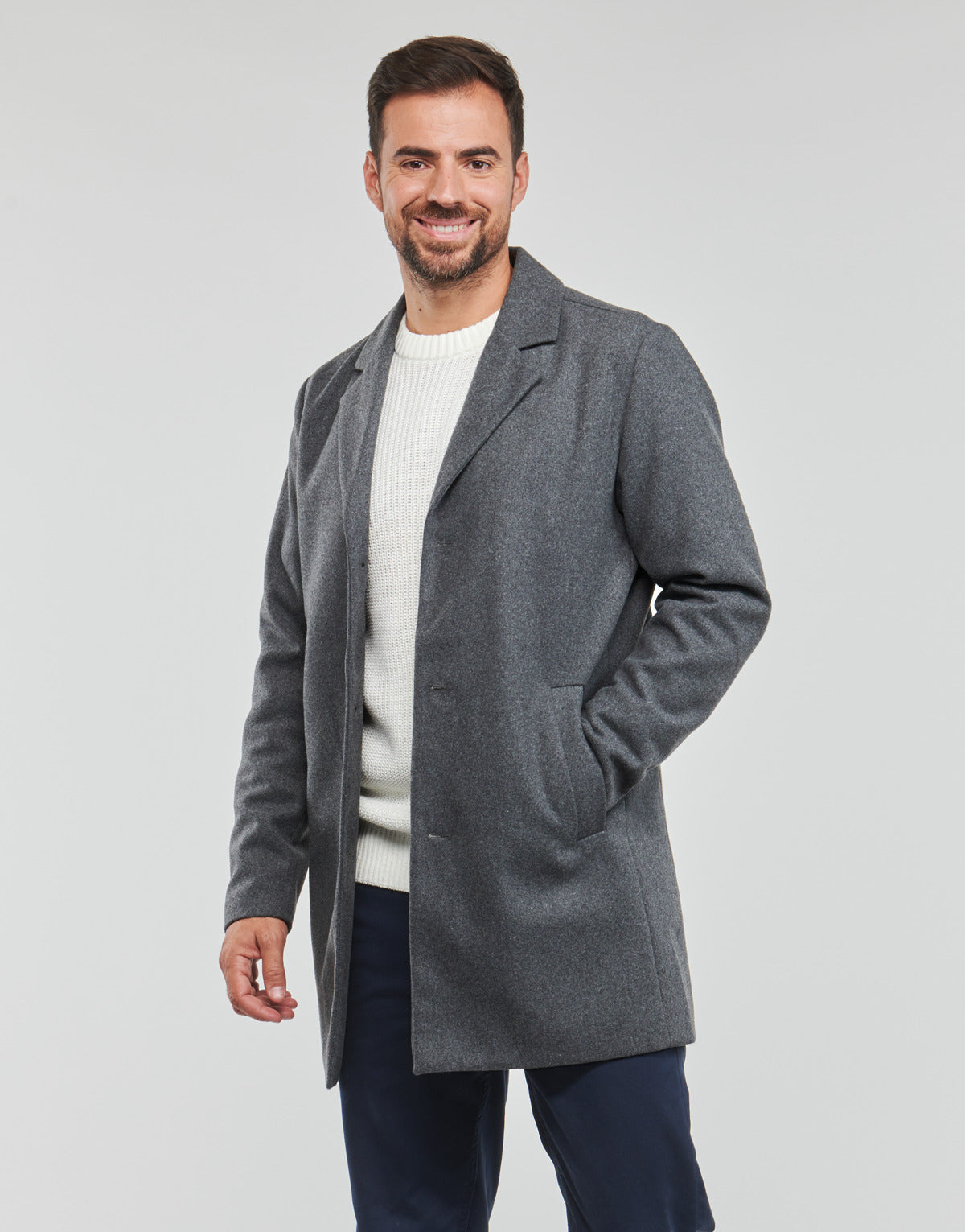 Mantella Uomo Jack & Jones  JJTOMMY WOOL COAT  Grigio