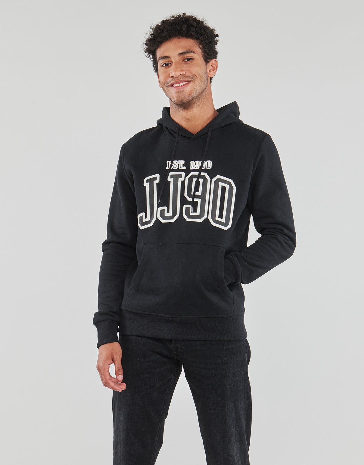 Felpa Uomo Jack & Jones  JJCEMB SWEAT HOOD  Nero