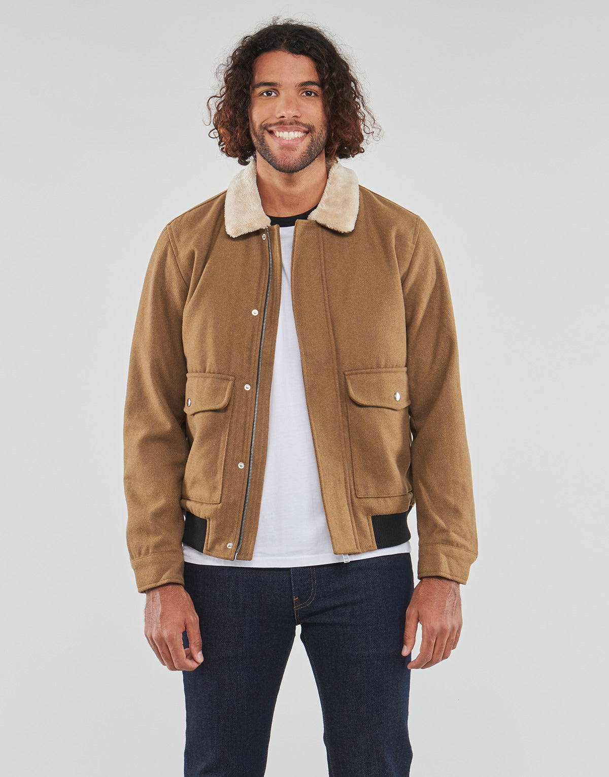 Giubbotto Uomo Jack & Jones  JJTOM WOOL BOMBER  Marrone