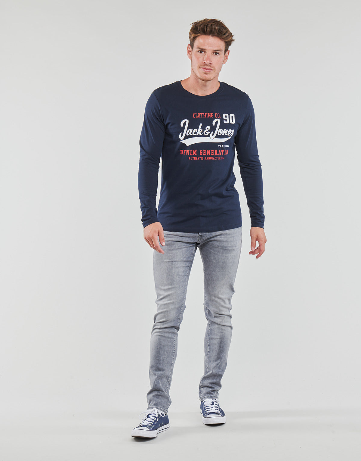 Jeans Slim Uomo Jack & Jones  JJIGLENN JJICON JJ 257 50SPS  Grigio