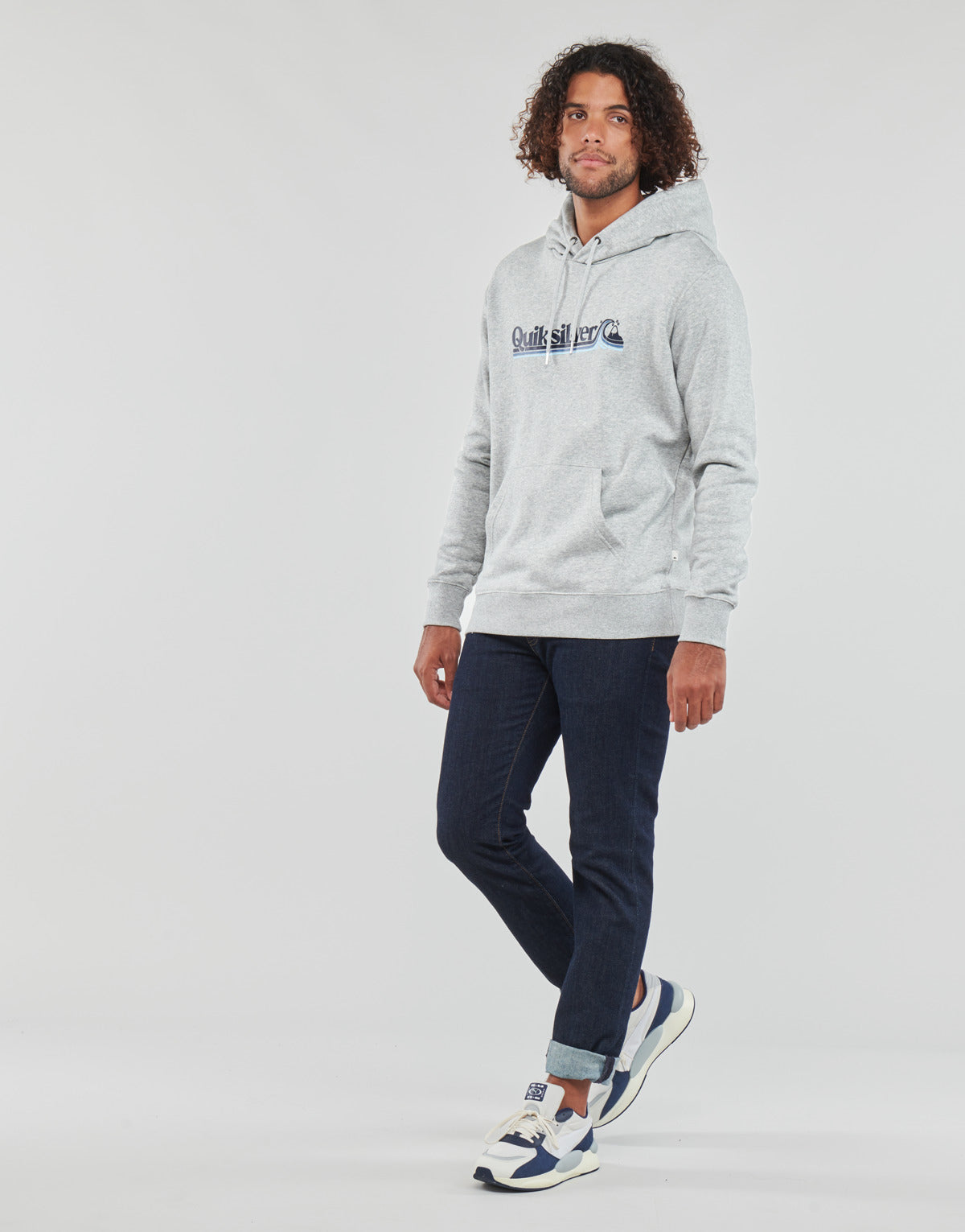 Felpa Uomo Quiksilver  ALL LINED UP HOOD  Grigio