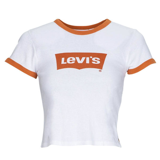 T-shirt Donna Levis  GRAPHIC RINGER MINI TEE  Bianco