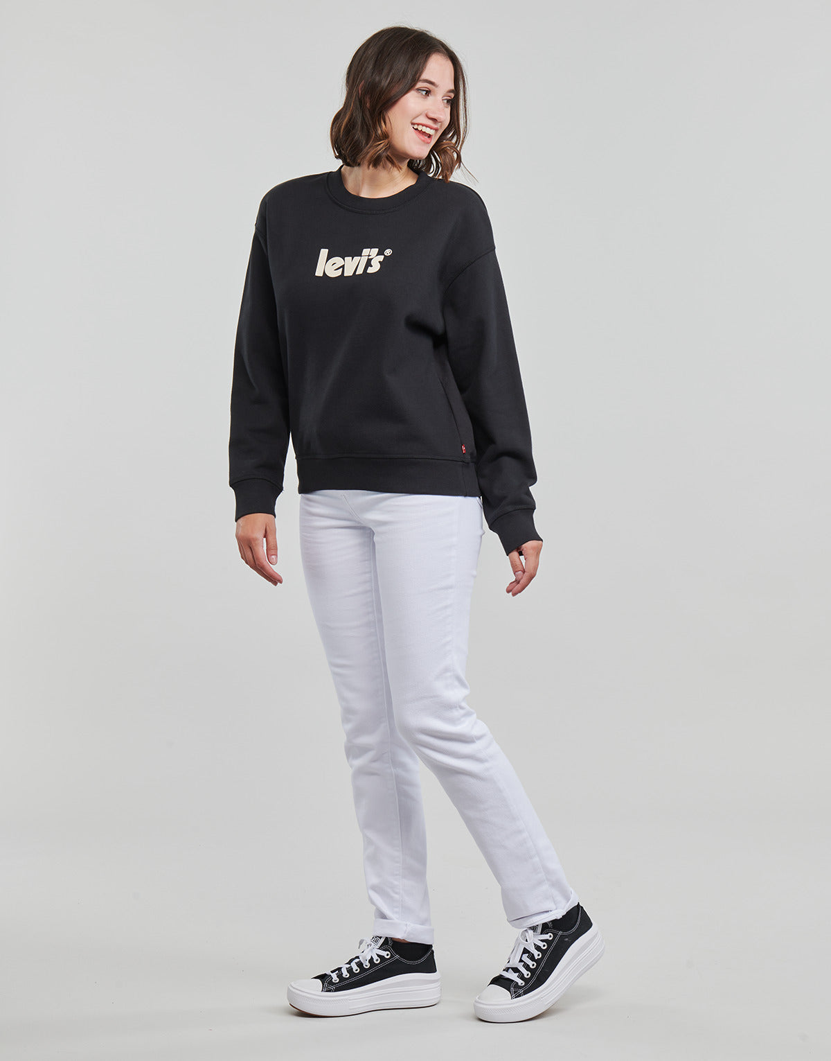 Felpa Donna Levis  GRAPHIC STANDARD CREW  Nero