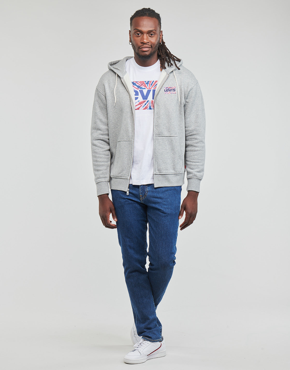 Felpa Uomo Levis  RELAXED GRAPHIC ZIPUP  Grigio