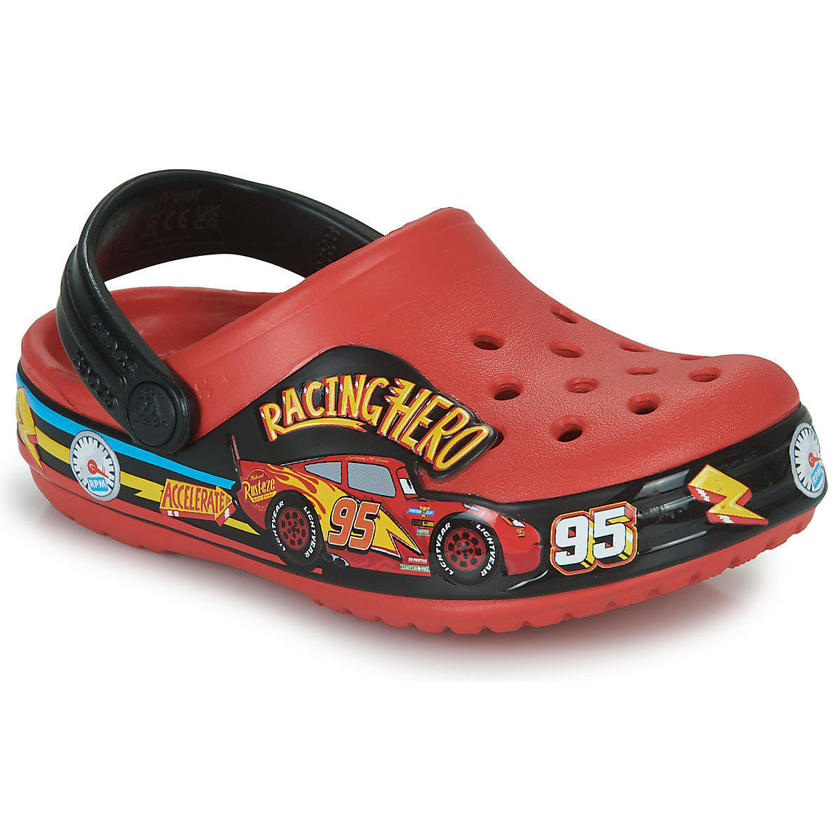 Scarpe bambini ragazzo Crocs  FL Cars Lights Band Clog T  Rosso