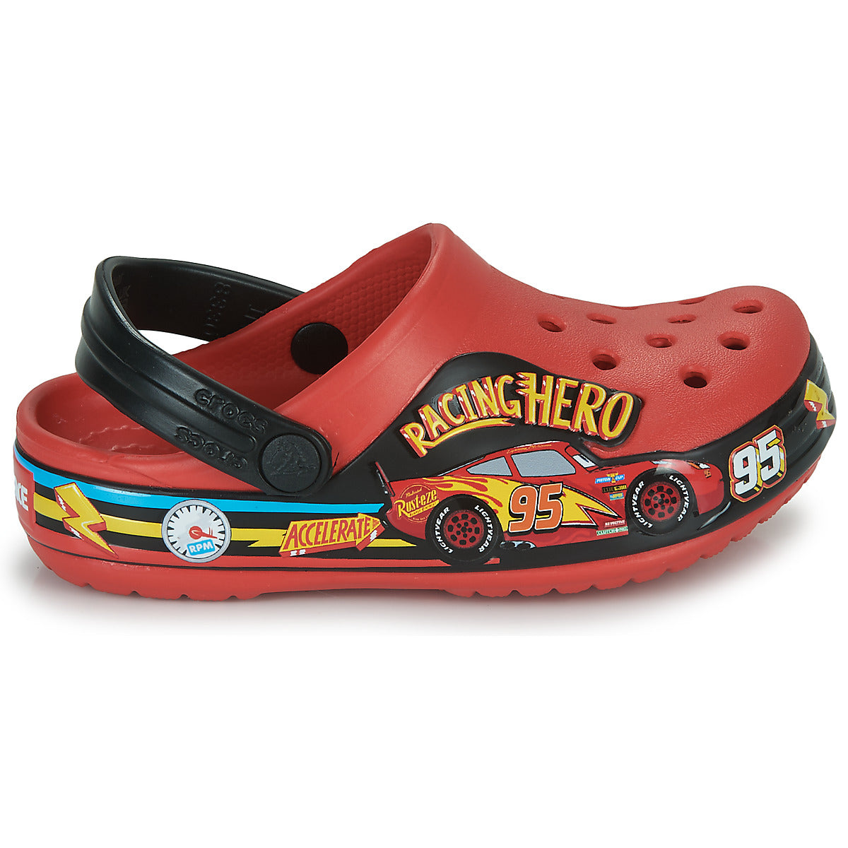 Scarpe bambini ragazzo Crocs  FL Cars Lights Band Clog T  Rosso