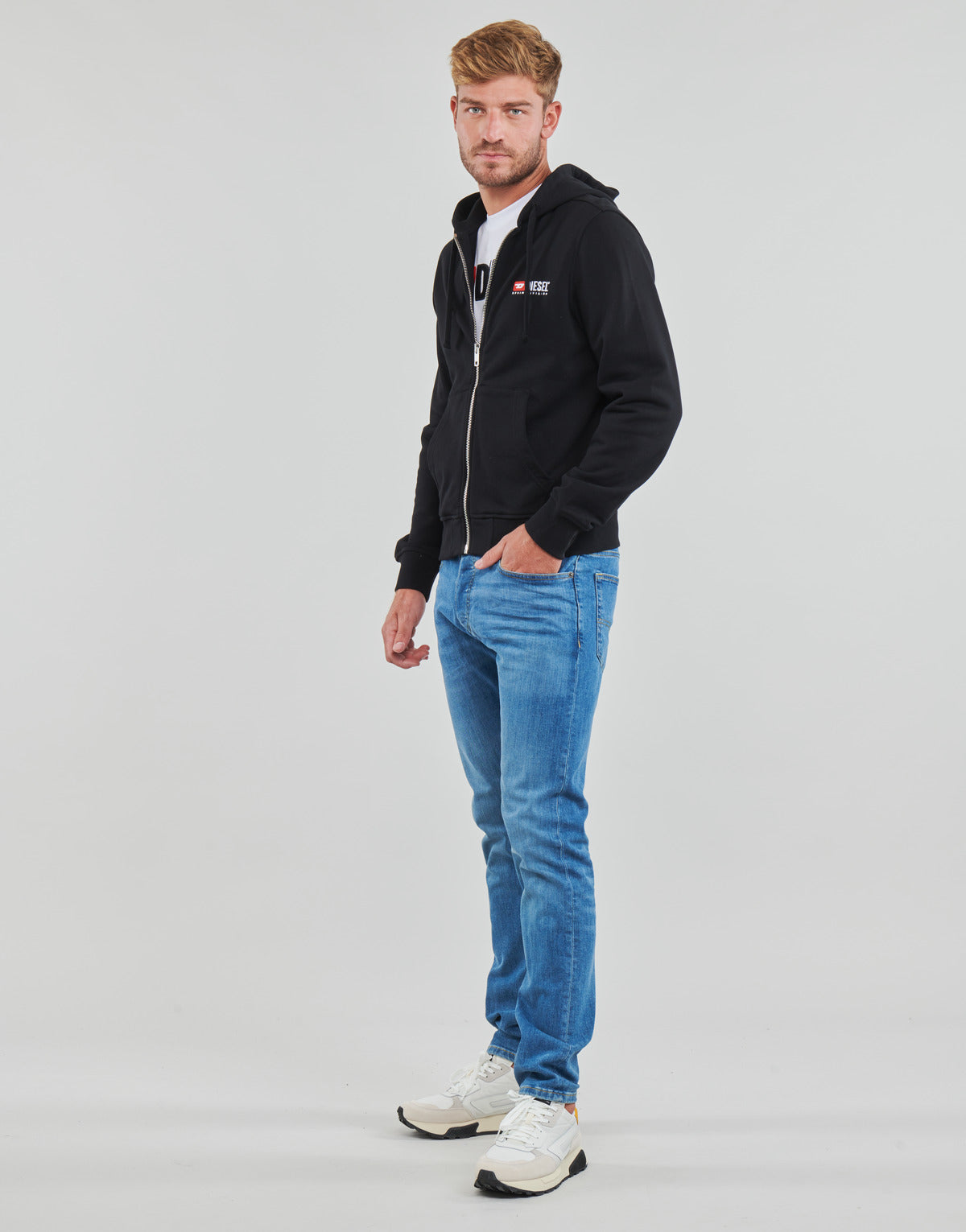 Felpa Uomo Diesel  S-GINN-HOOD-ZIP-DIV  Nero