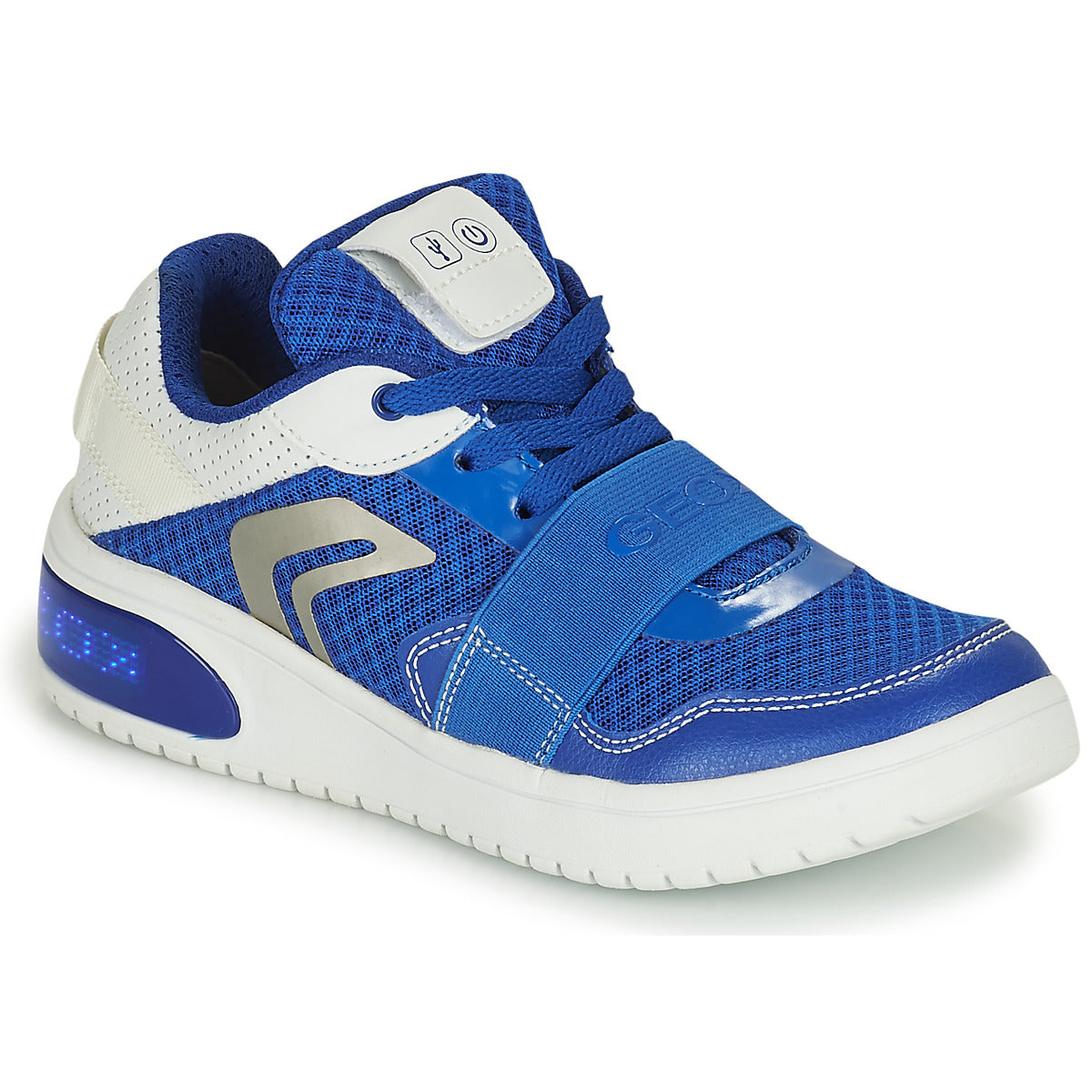 Scarpe bambini ragazzo Geox  J XLED B. B - MESH+GEOBUCK  Marine