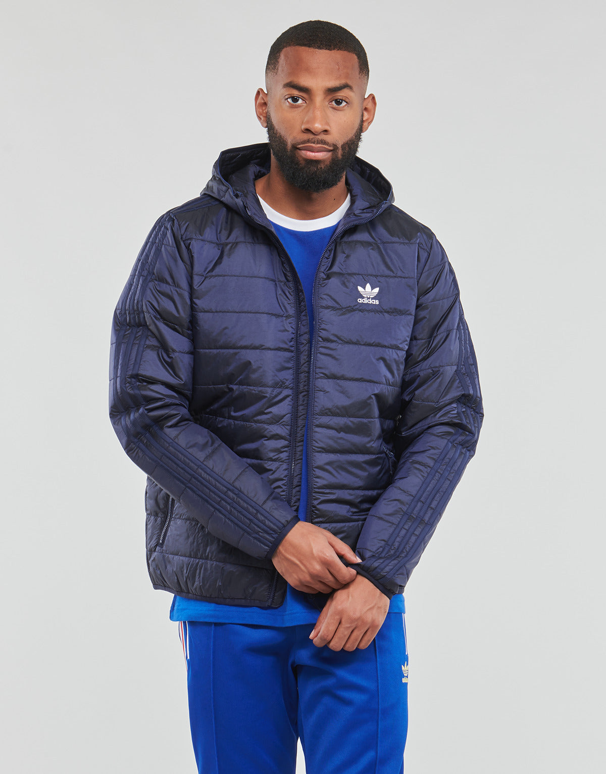 Piumino Uomo adidas  PAD HOODED PUFF  Marine