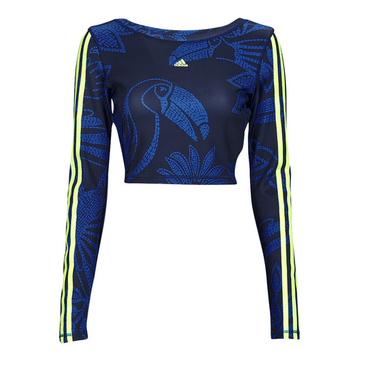 Felpa Donna adidas  FARM CROP LS  Blu