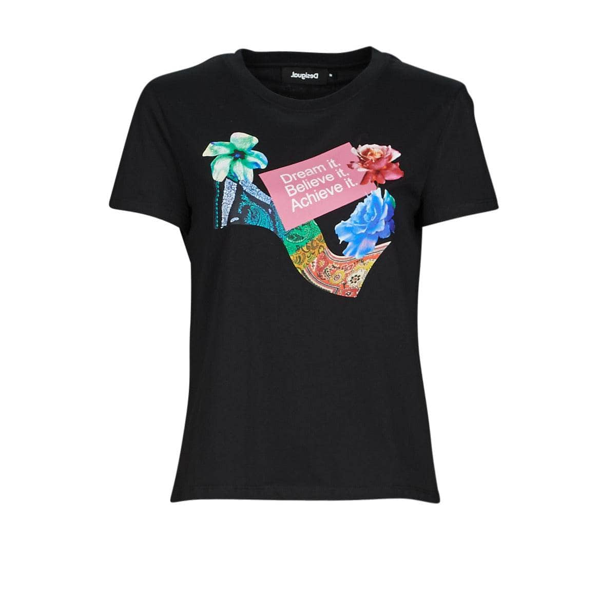 T-shirt Donna Desigual  LILY  Nero