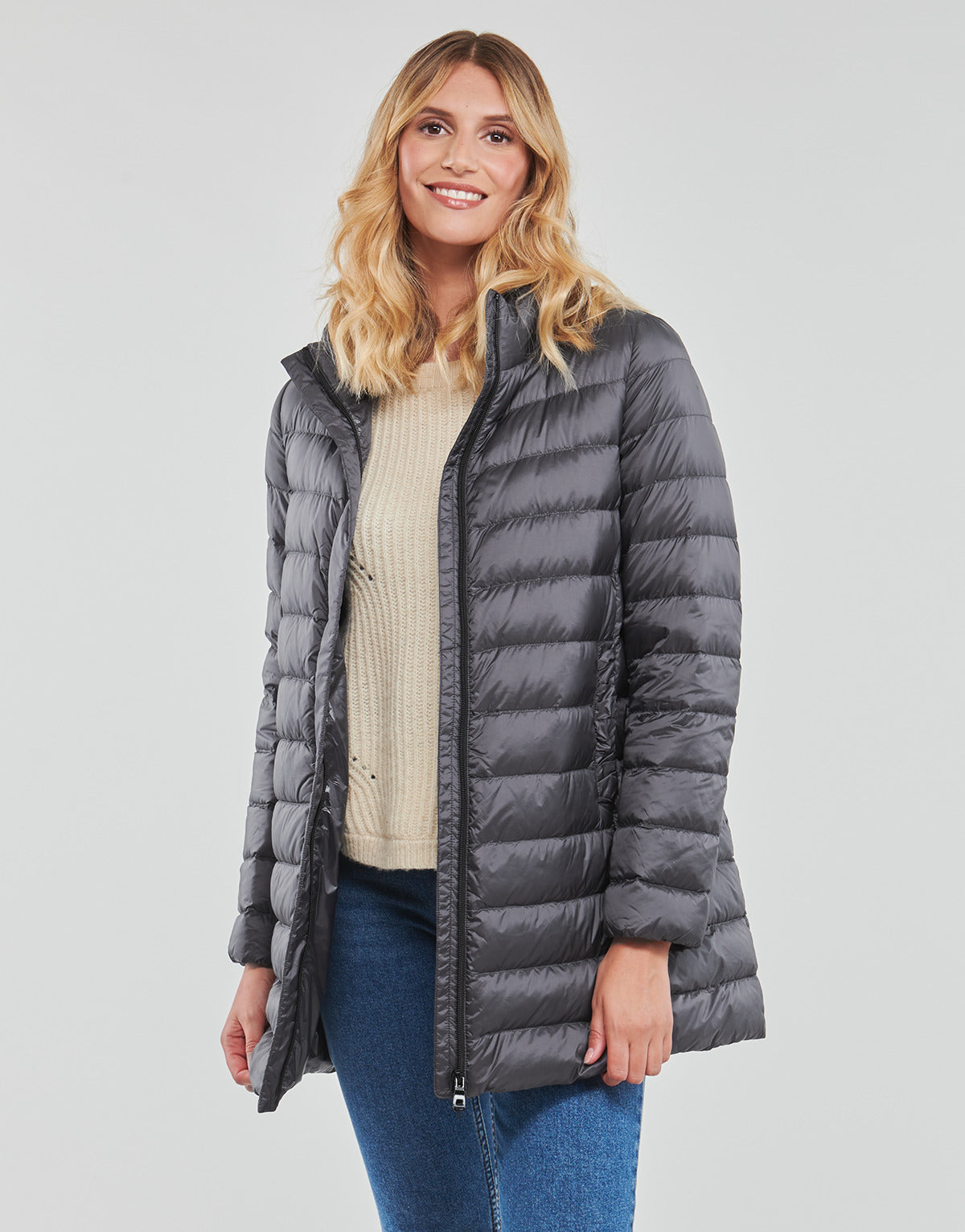 Piumino Donna Geox  W JAYSEN COAT  Grigio