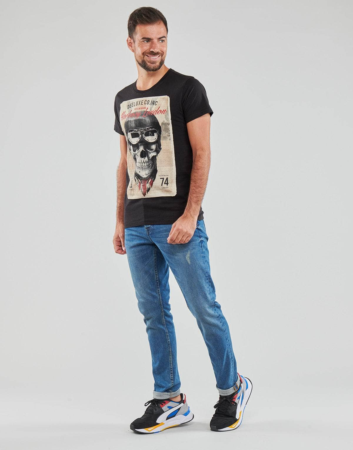 T-shirt Uomo Deeluxe  CLEM  Nero