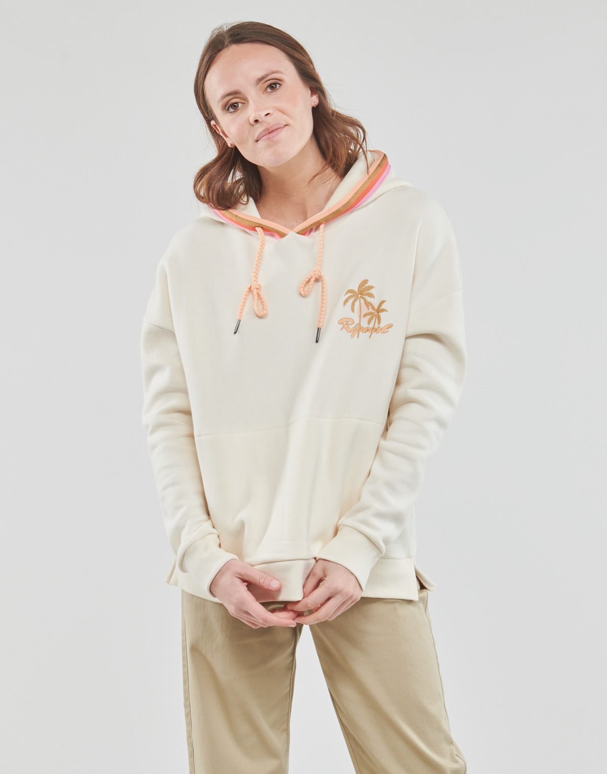 Felpa Donna Rip Curl  LINOCA HOODED FLEECE  Bianco