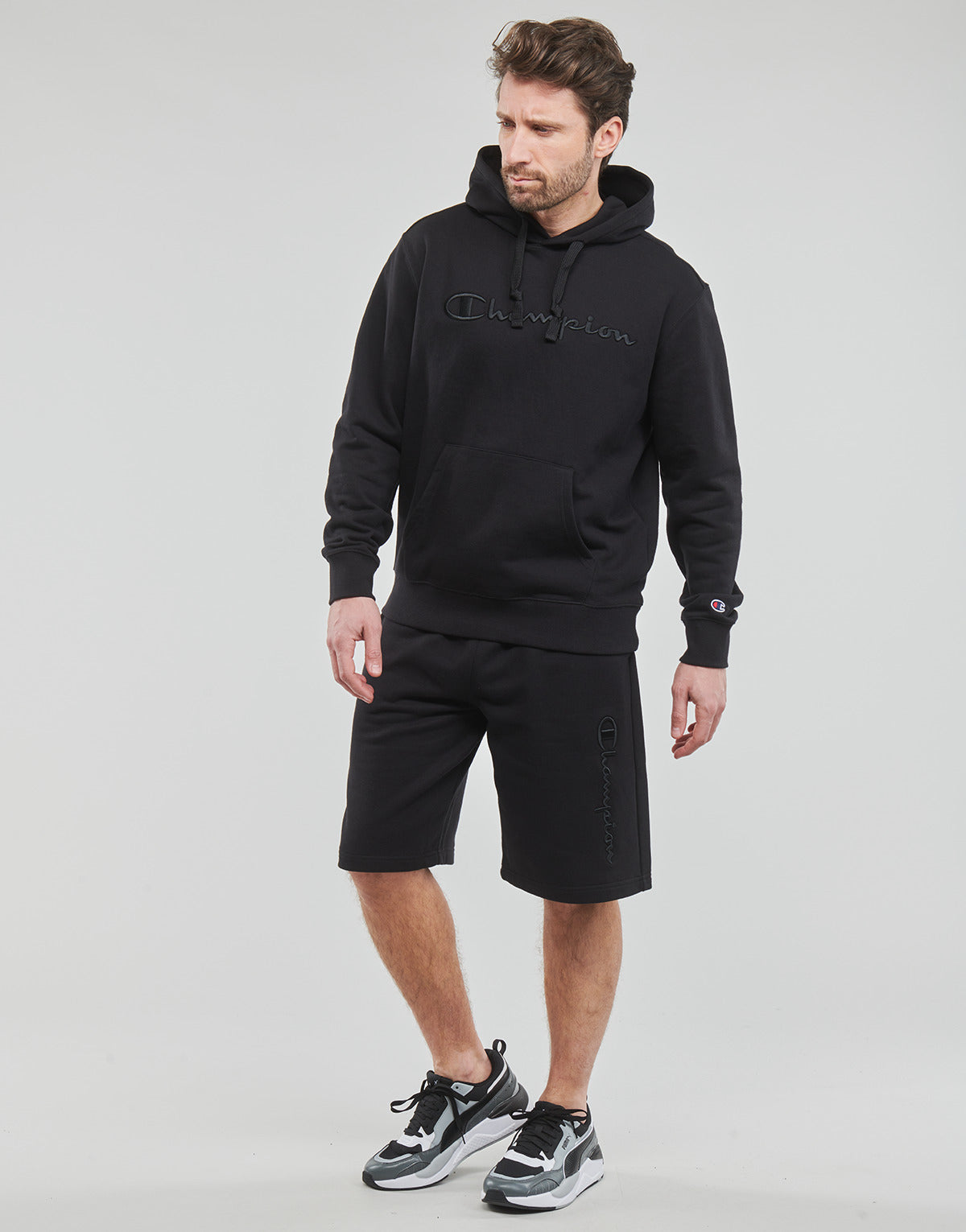 Felpa Uomo Champion  Hooded Sweatshirt  Nero