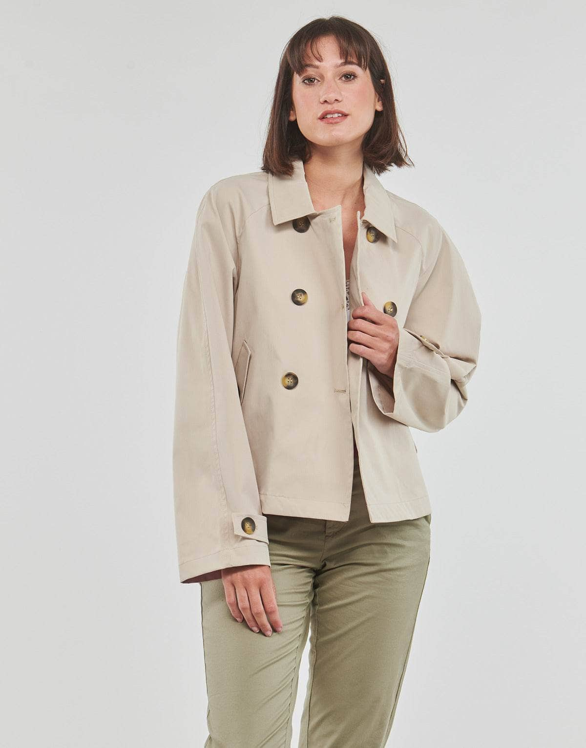 Trench Donna Only  ONLAPRIL SHORT TRENCHCOAT CC  Beige