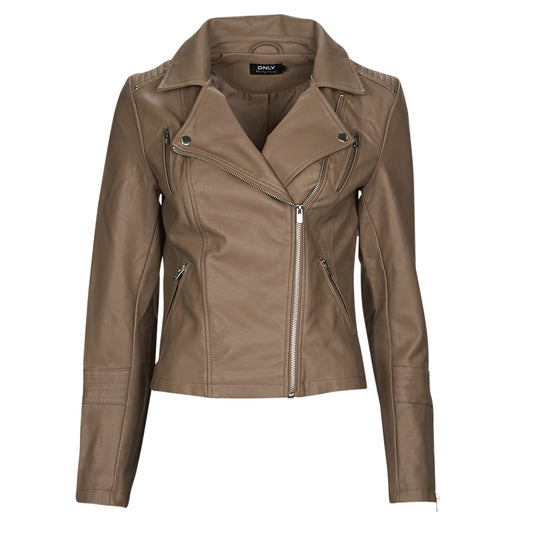 Giacca in pelle Donna Only  ONLGEMMA FAUX LEATHER BIKER  Marrone