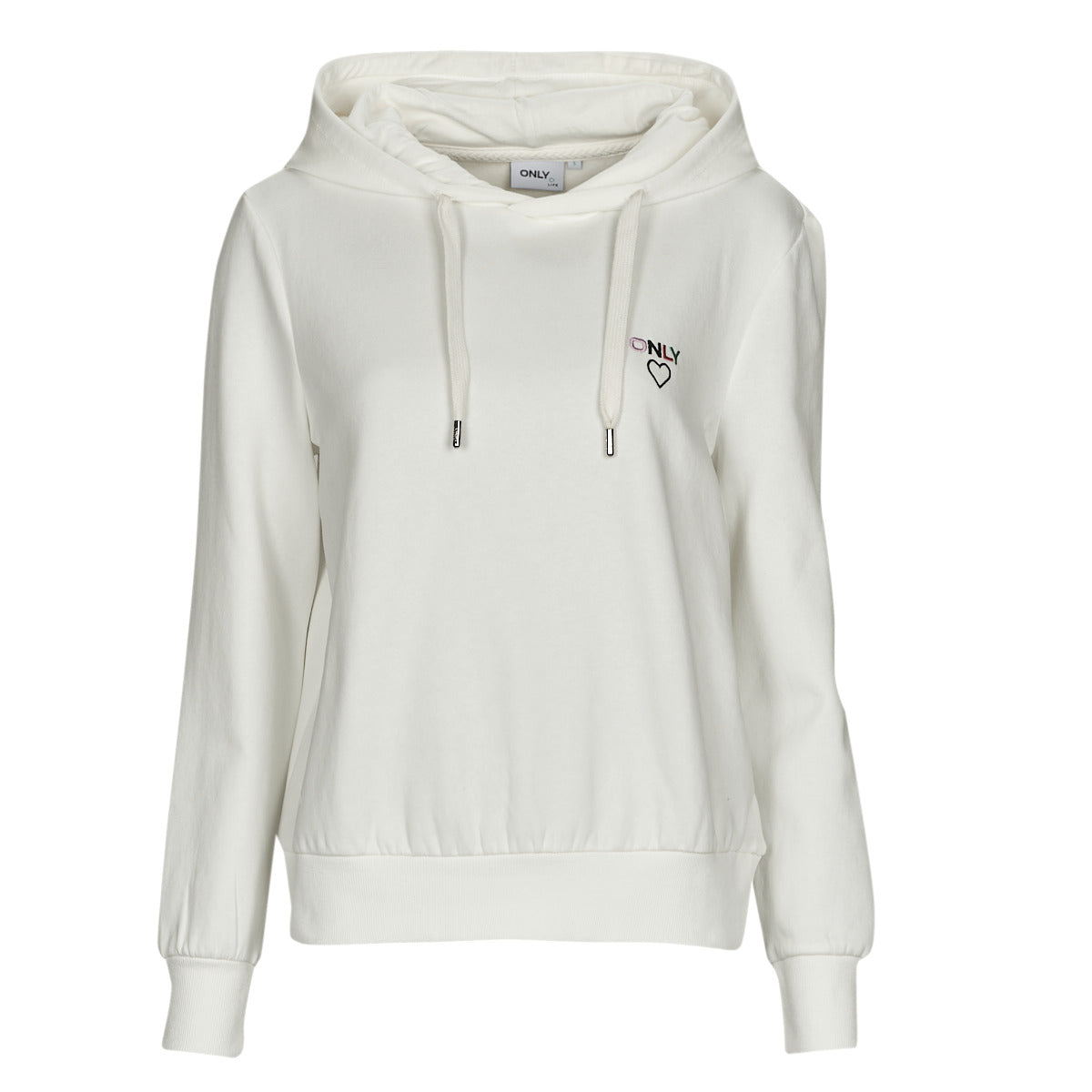 Felpa Donna Only  ONLNOOMI L/S LOGO HOOD  Bianco