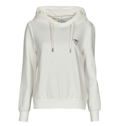 Felpa Donna Only  ONLNOOMI L/S LOGO HOOD  Bianco