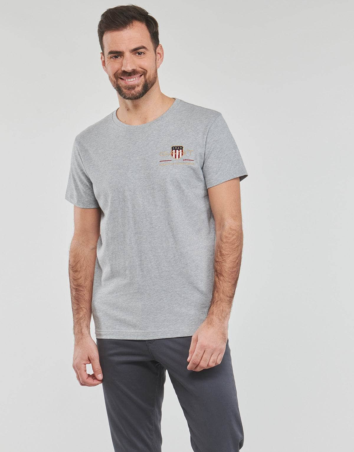 T-shirt Uomo Gant  ARCHIVE SHIELD EMB  Grigio