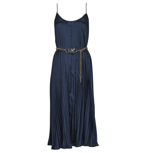 Abito lungo Donna MICHAEL Michael Kors  PLEATED SLIP MIDI DRESS  Marine