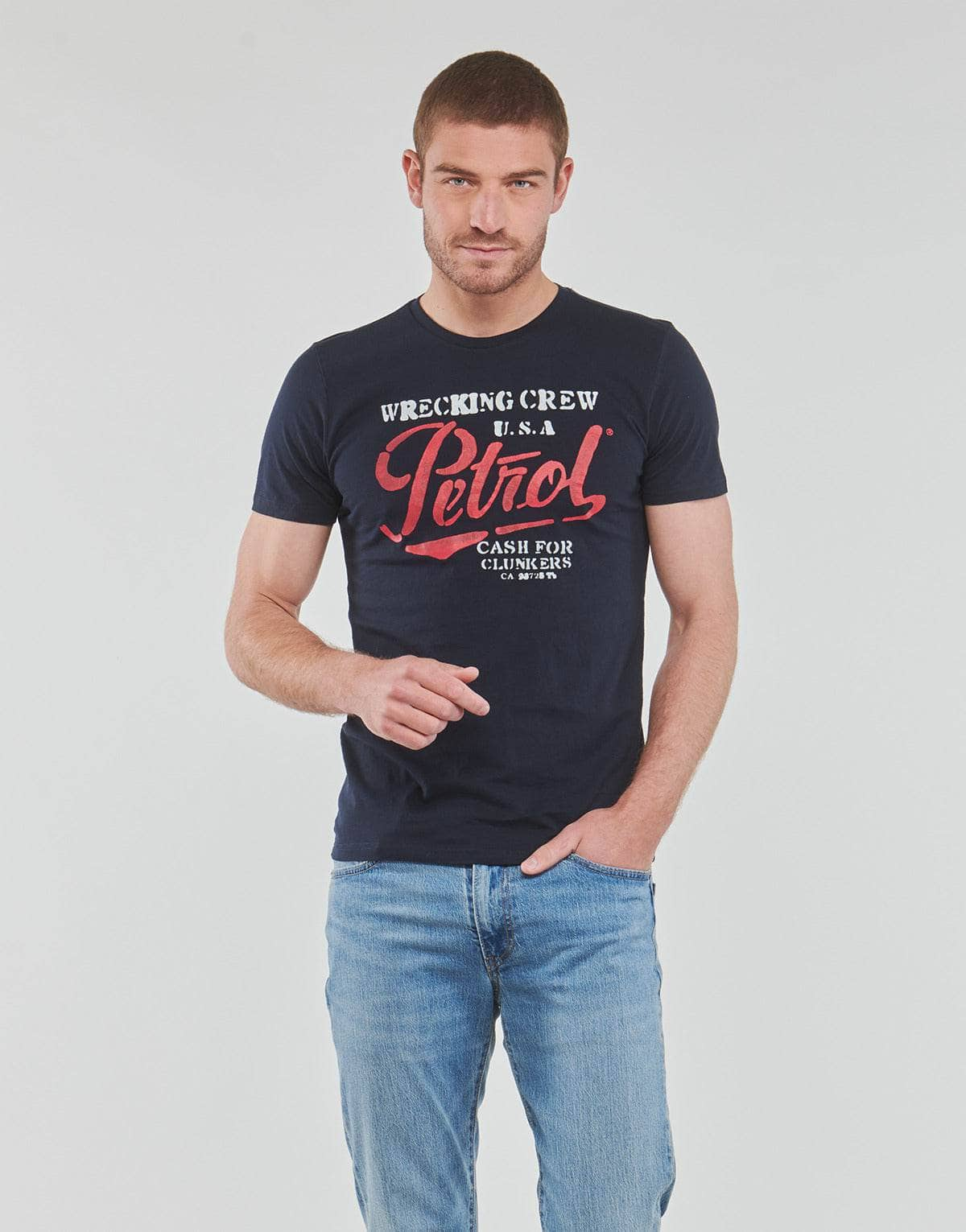 T-shirt Uomo Petrol Industries  T-Shirt SS Classic Print  Marine