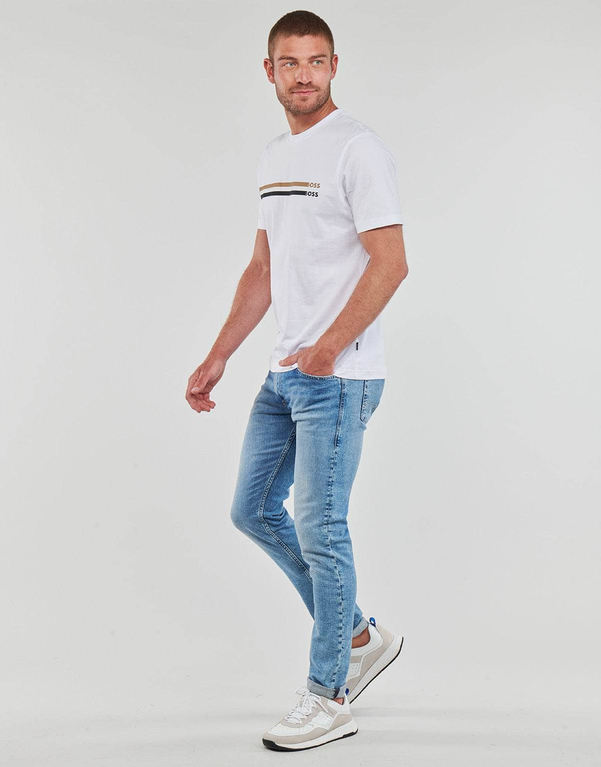 T-shirt Uomo BOSS  Tiburt 346  Bianco