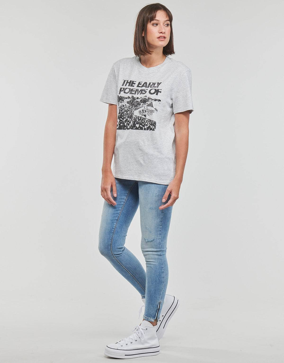 T-shirt Donna Volcom  LOCK IT UP TEE  Grigio