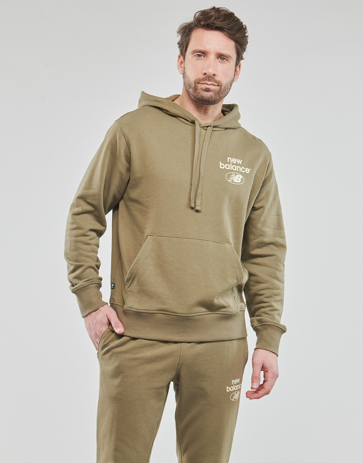 Felpa Uomo New Balance  Essentials French Terry Hoodie  Kaki