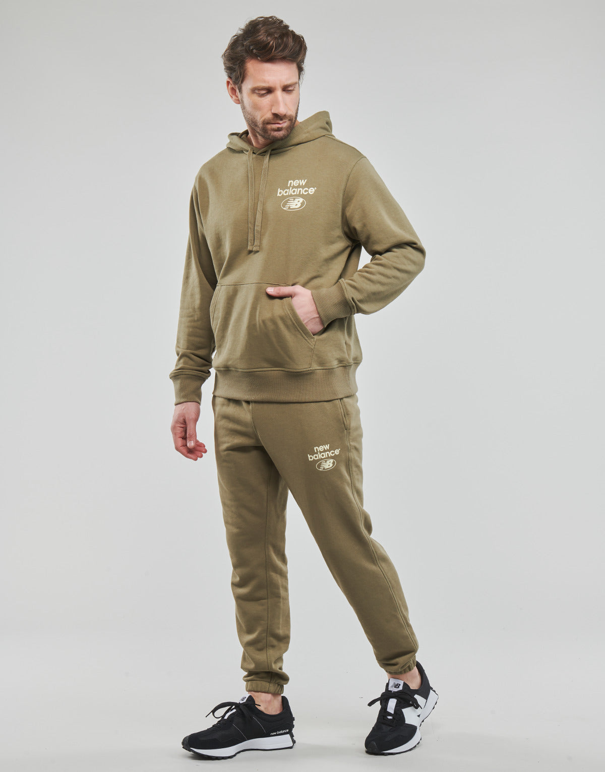 Felpa Uomo New Balance  Essentials French Terry Hoodie  Kaki