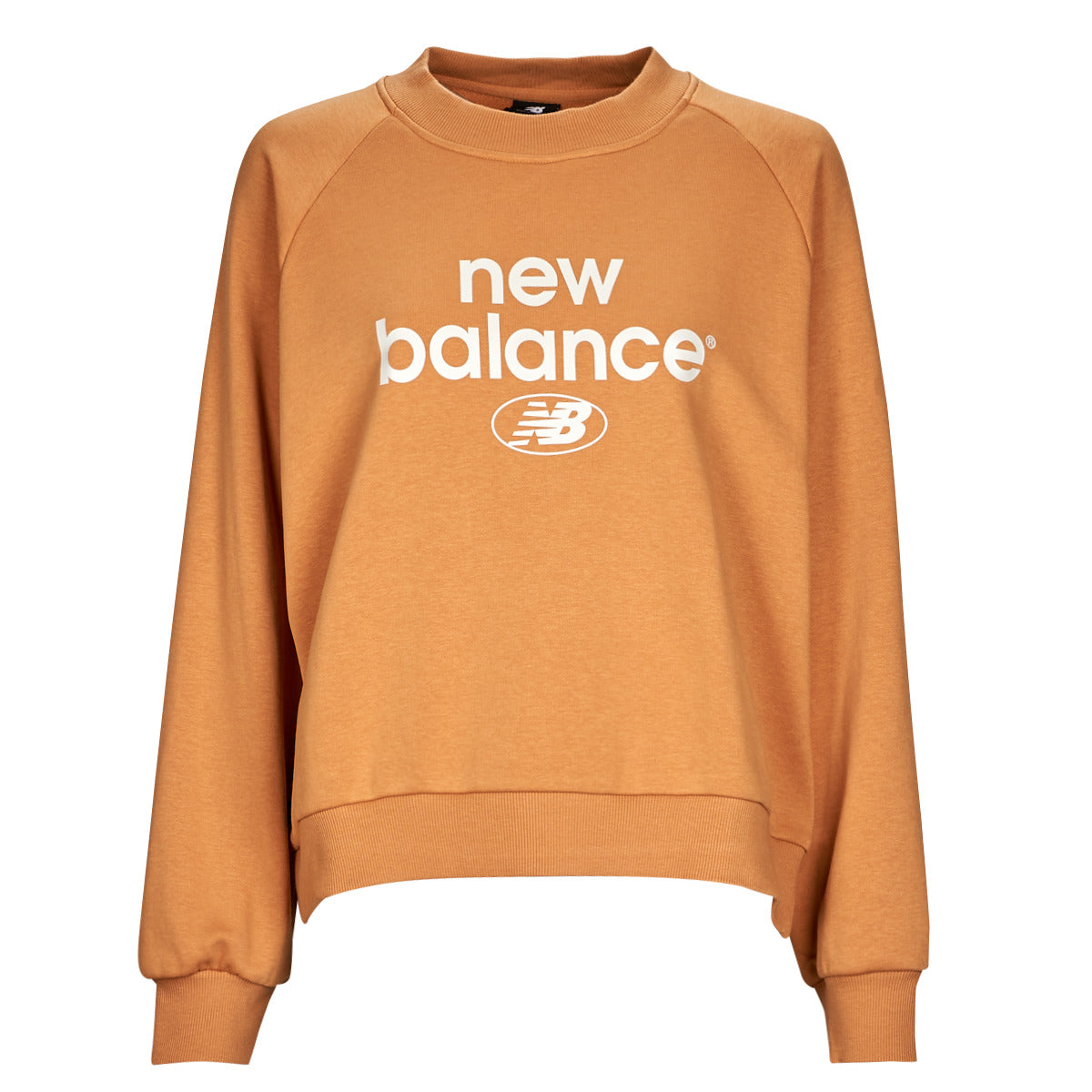 Felpa Donna New Balance  Essentials Graphic Crew French Terry Fleece Sweatshirt  Arancio