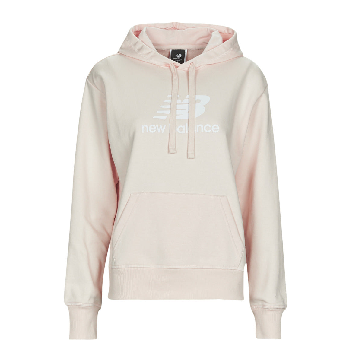 Felpa Donna New Balance  Essentials Stacked Logo Hoodie  Beige