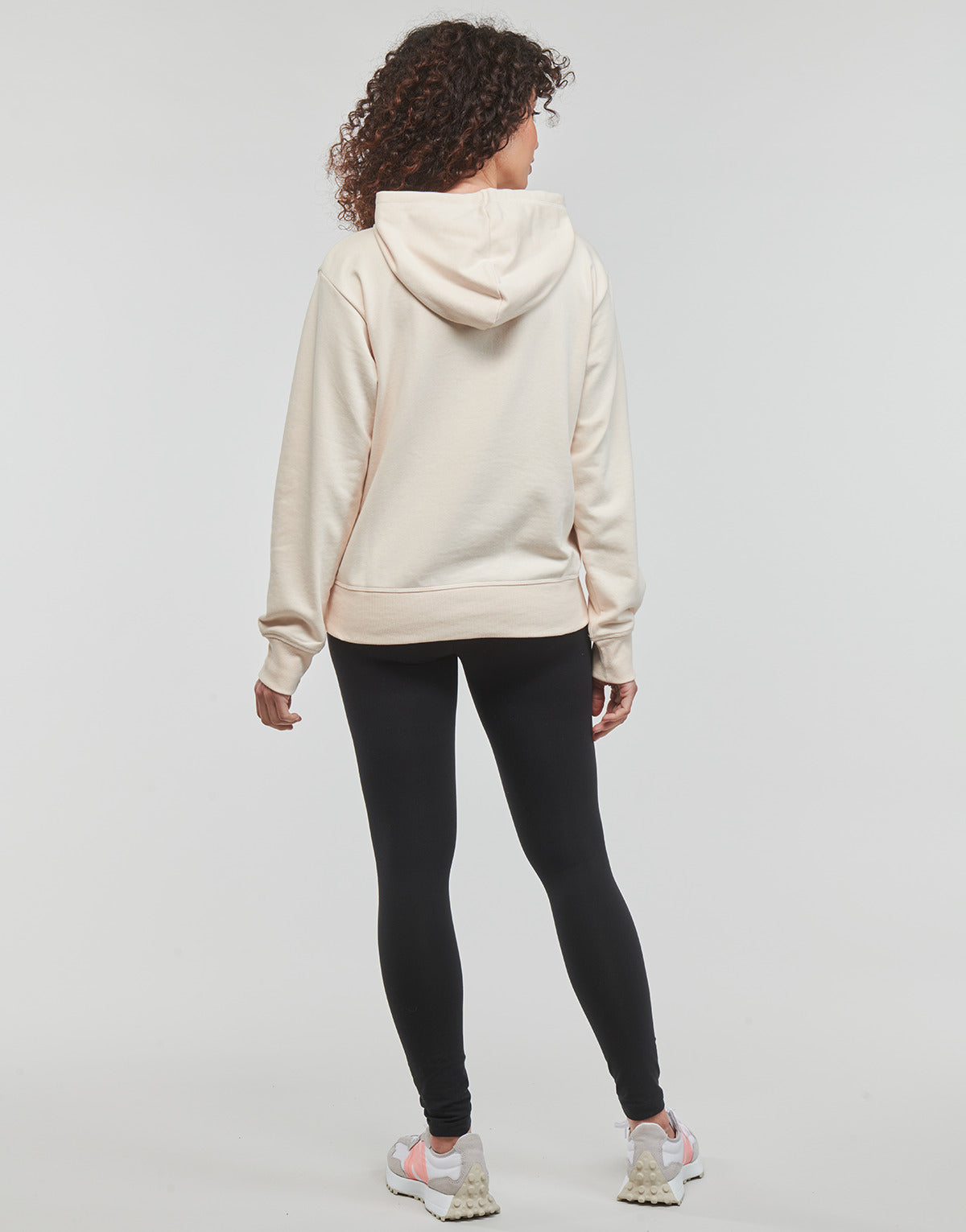 Felpa Donna New Balance  Essentials Stacked Logo Hoodie  Beige