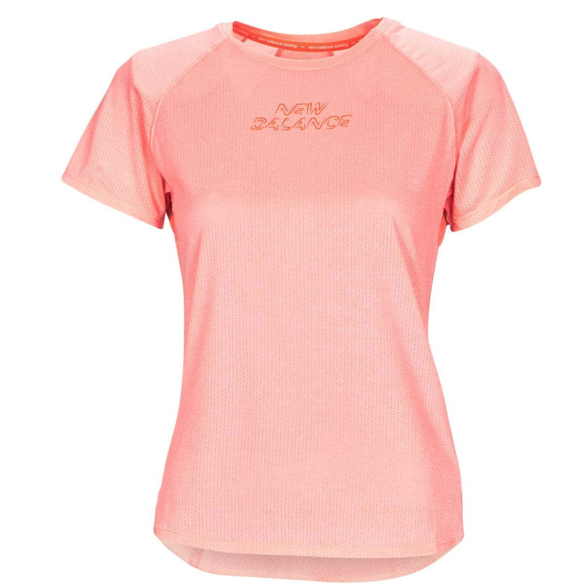 T-shirt Donna New Balance  Printed Impact Run Short Sleeve  Rosa