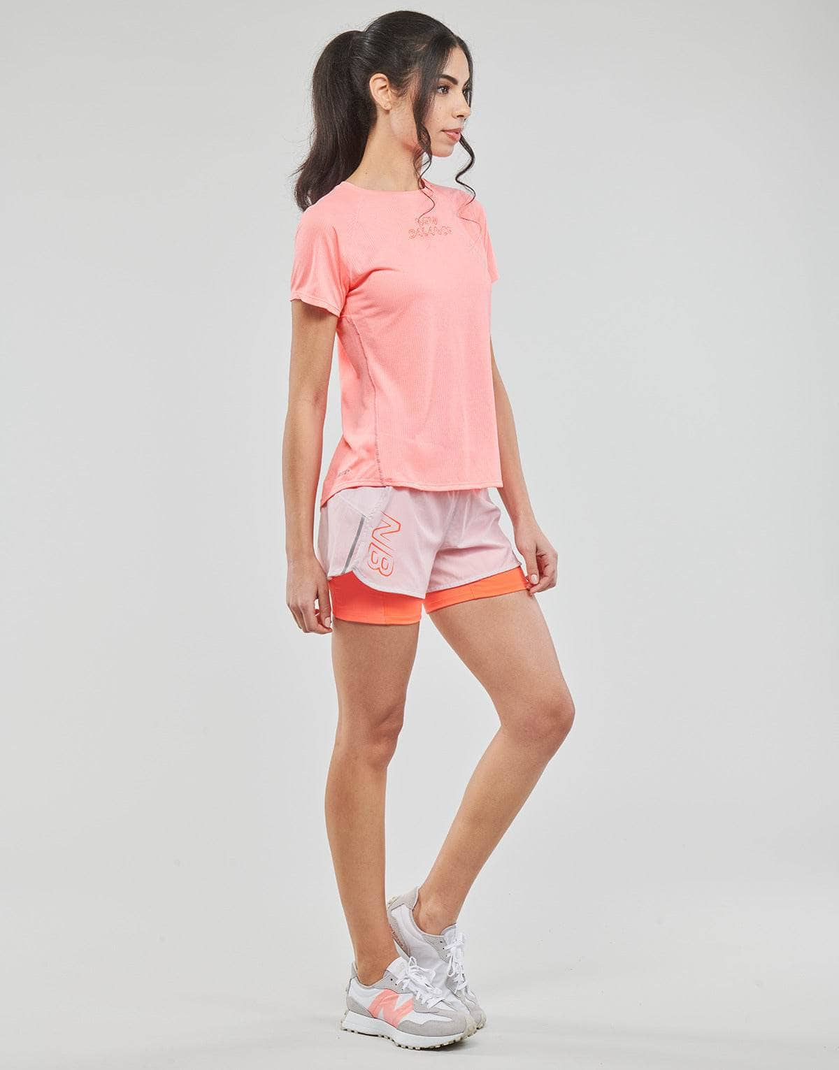 T-shirt Donna New Balance  Printed Impact Run Short Sleeve  Rosa