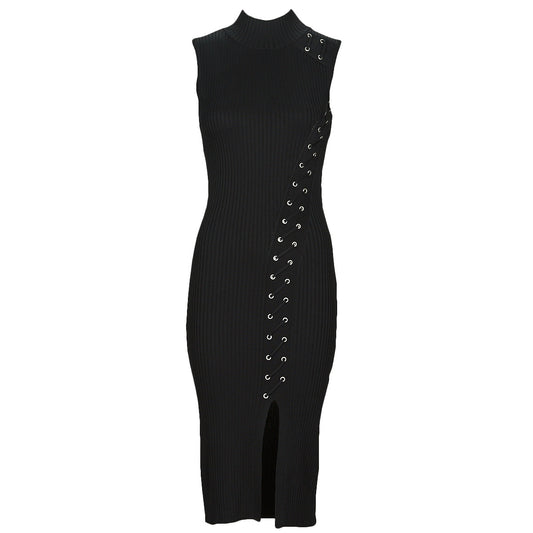 Abito lungo Donna Guess  ES LOUISE DRESS SWTR  Nero