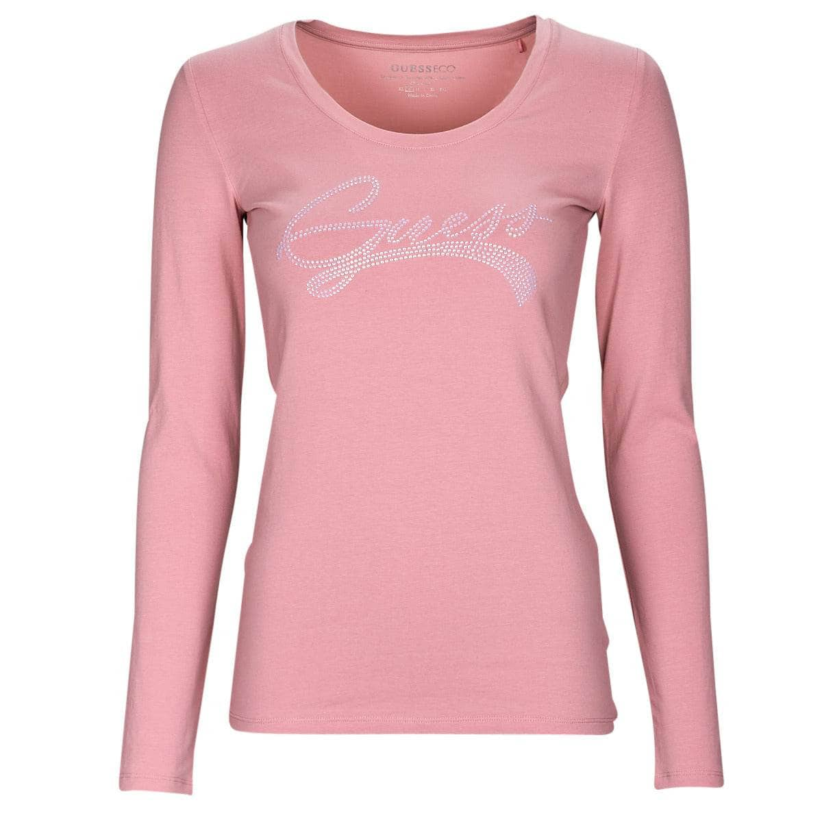 T-shirts a maniche lunghe Donna Guess  LS SN ADELINA TEE  Rosa