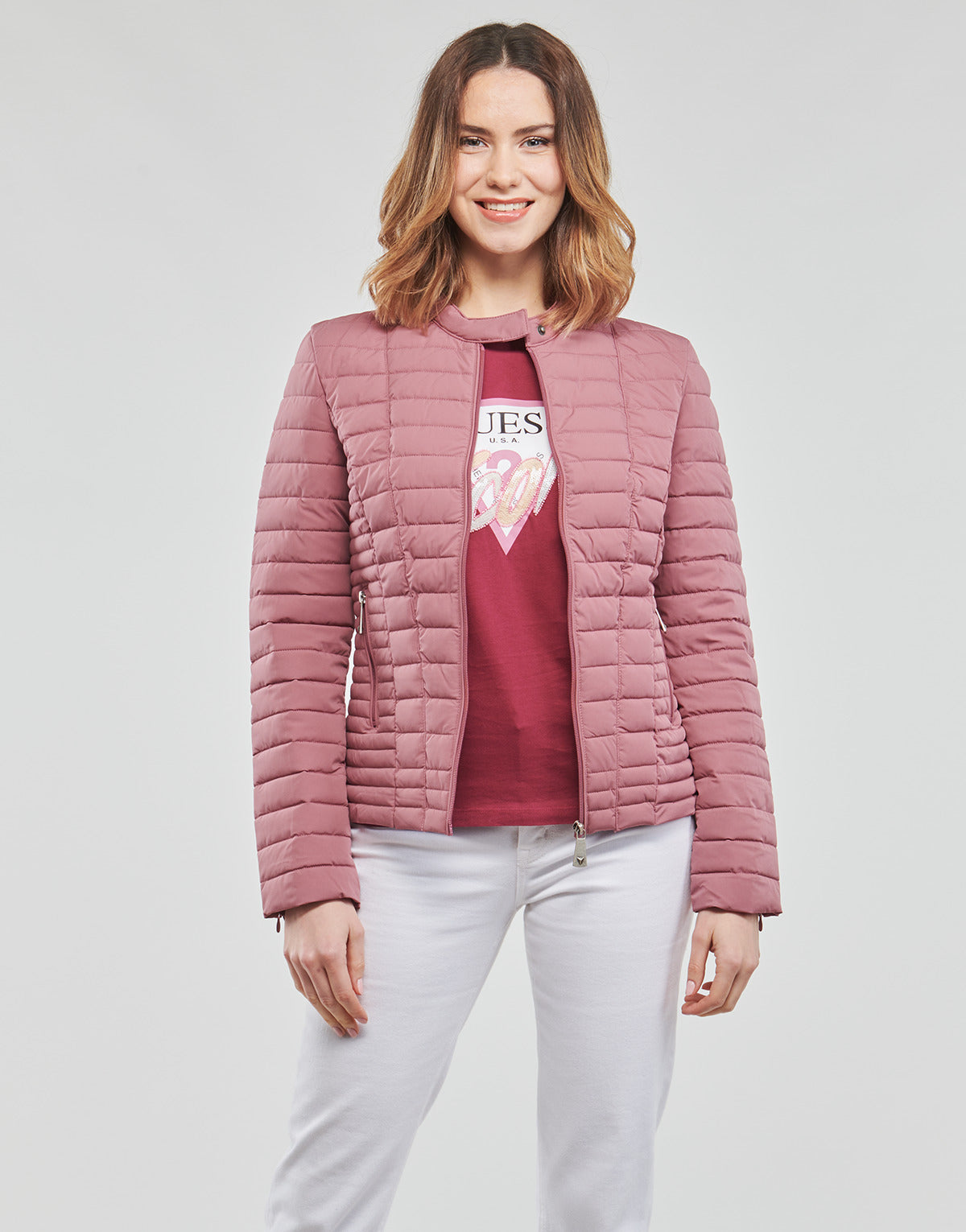 Piumino Donna Guess  VONA JACKET  Rosa