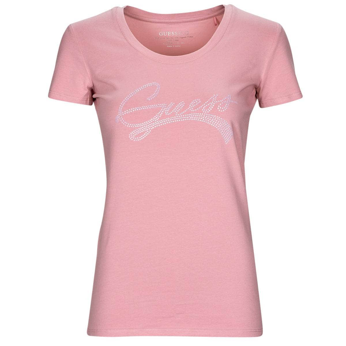 T-shirt Donna Guess  SS RN ADELINA TEE  Rosa