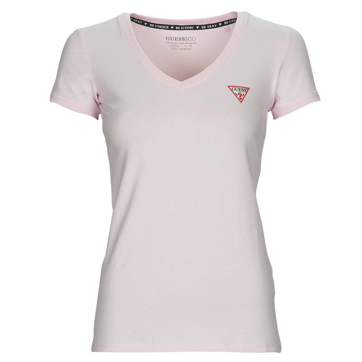 T-shirt Donna Guess  SS VN MINI TRIANGLE TEE  Rosa