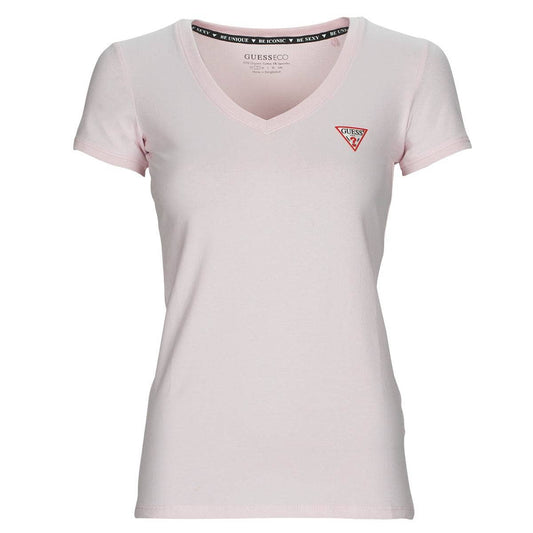 T-shirt Donna Guess  SS VN MINI TRIANGLE TEE  Rosa