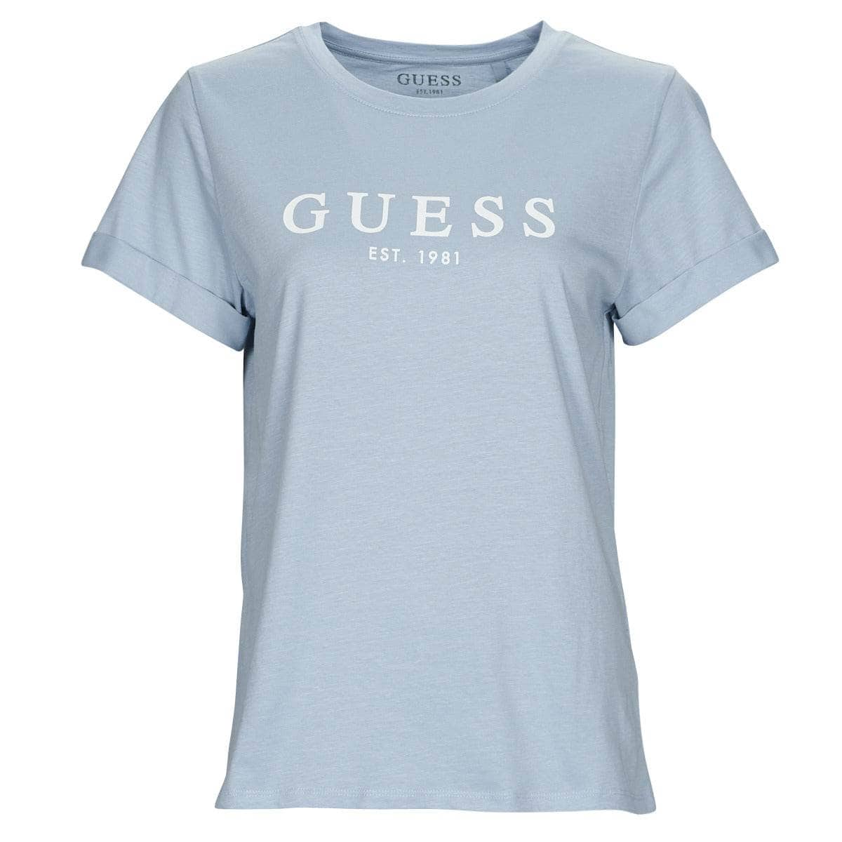 T-shirt Donna Guess  ES SS GUESS 1981 ROLL CUFF TEE  Blu