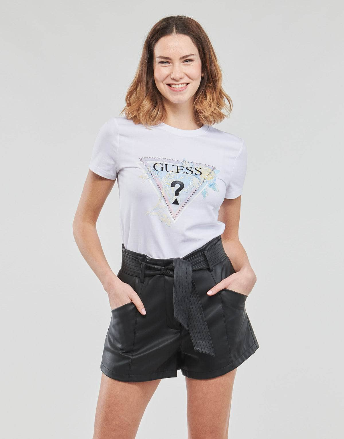 T-shirt Donna Guess  SS CN ALVA TEE  Bianco