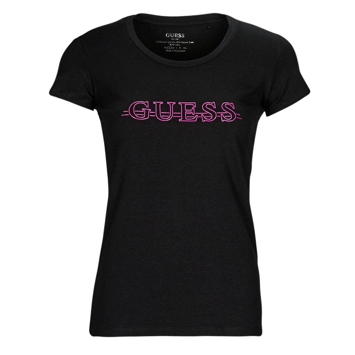 T-shirt Donna Guess  SS RN DAVINA TEE  Nero