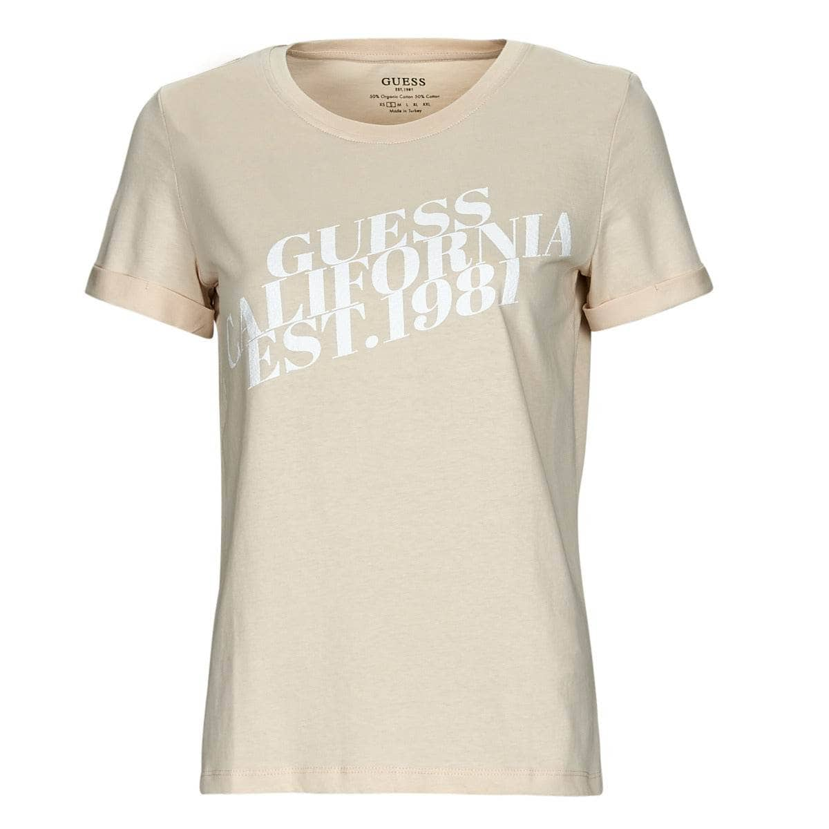 T-shirt Donna Guess  SS CN AURELIA TEE  Beige