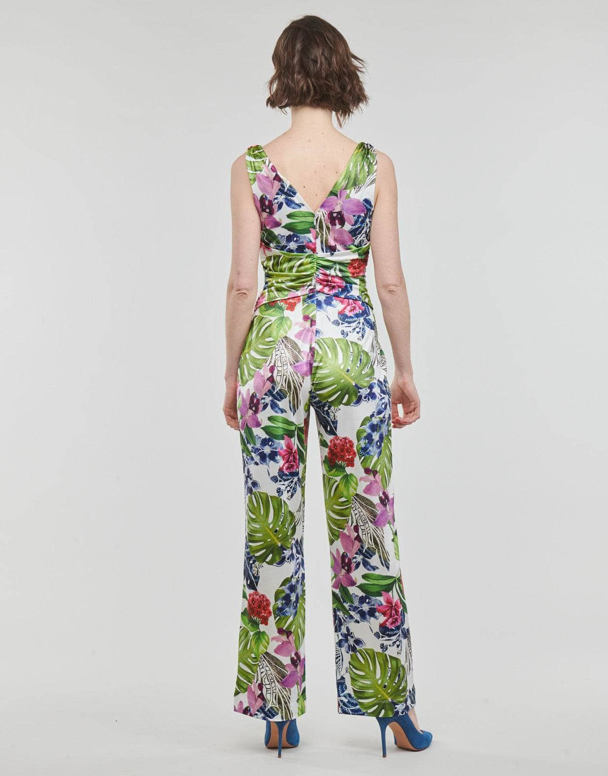 Tute / Jumpsuit Donna Guess  SS COWL POPLIA OVERALL  Multicolore