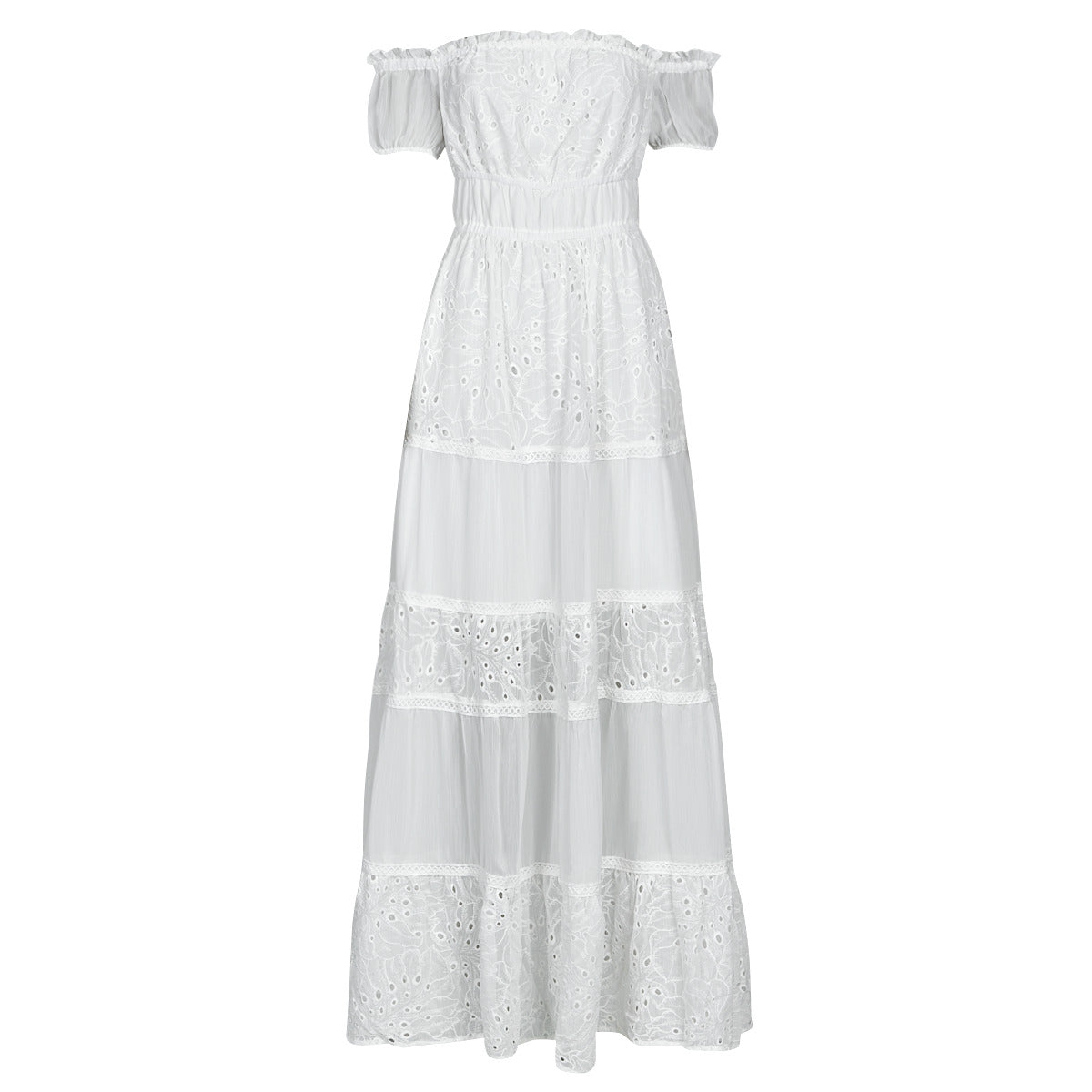 Abito lungo Donna Guess  ZENA LONG DRESS  Bianco