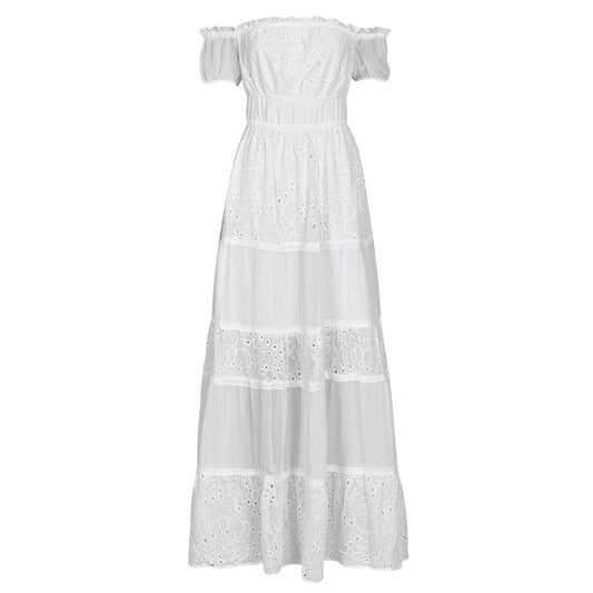 Abito lungo Donna Guess  ZENA LONG DRESS  Bianco