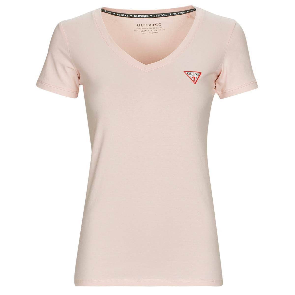 T-shirt Donna Guess  SS VN MINI TRIANGLE TEE  Rosa