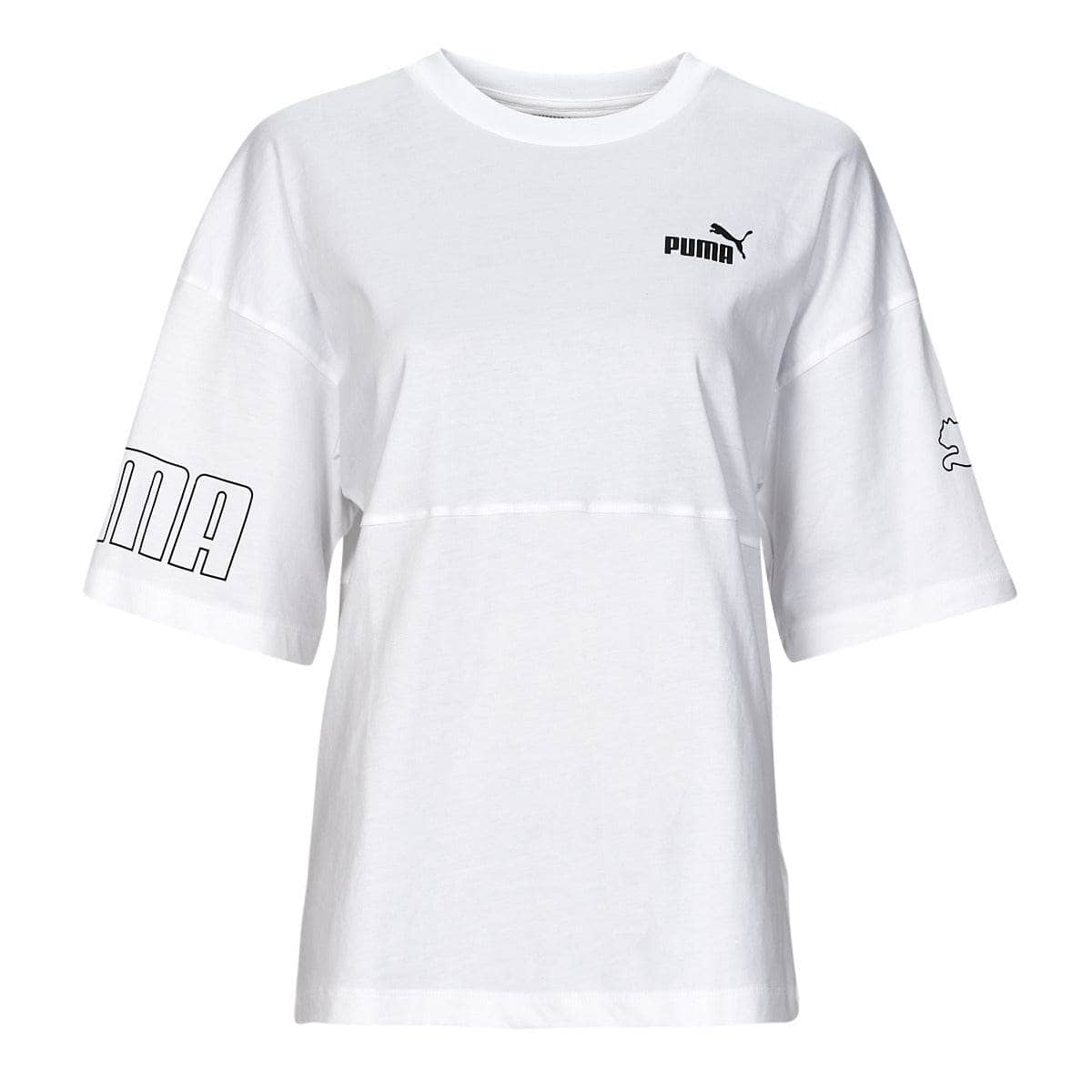 T-shirt Donna Puma  POWER COLORBLOCK  Bianco